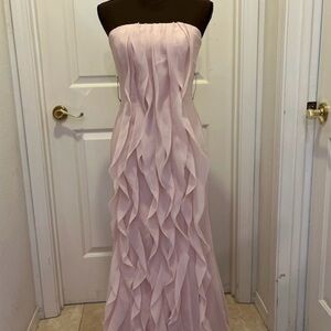 Vera wang white Elegant Strapless Pink Evening Gown